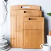 Tabla de cortar de bambú natural con fregadero Tabla de cortar para cortar fruta Tabla de cortar para cocina con asa Tabla de cortar para el hogar Rectangular Transfronterizo
