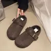 Pantuflas peludas para mujer para usar en exteriores en otoño e invierno, forradas de forro polar para abrigar, nuevo estilo 2026, medias pantuflas cerradas en la punta con aumento de altura interior y suela gruesa, zapatos casuales