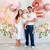 Accesorios para bodas transfronterizas, soportes de flores de acrílico transparente, arreglos florales para bodas de hotel, decoraciones de pared de fondo para bodas