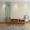 Estilo chinês moderno elegante paisagem flor e pássaro sofá fundo de TV papel de parede tecido de parede lótus tinta sala de estar sala de chá mural