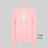 Lulu Mesmo Estilo 1.0 Camiseta Esportiva de Manga Longa para Yoga Secagem Rápida Gola Redonda Yoga Corrida Fitness Slim Fit Top para Mulheres