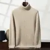 Nuevo Suéter de Cachemira para Hombre Otoño e Invierno Cuello Medio Alto Grueso Cuello de Tortuga Suéter Casual de Negocios Simple Interior Suéter de Lana para Hombre
