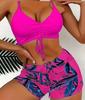 Nuevo Traje de Baño de Dos Piezas para Comercio Exterior Transfronterizo 2026, Traje de Baño Sexy con Estampado, Set de Playa Vacacional de Dos Piezas, en Stock