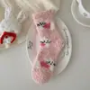 Nuevos calcetines de suelo de forro polar coral, calcetines cálidos de felpa de dibujos animados que no sueltan pelusa para el hogar de mujer, calcetines para dormir de otoño e invierno al por mayor