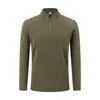 Sudadera Americana Nueva Otoño e Invierno Media Cremallera Color Sólido Cuello Alto Estilo Coreano Casual Simple Capa Base Manga Larga Algodón