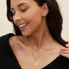 Amazon Transfronterizo Nuevo Collar Colgante Cuadrado Cruz Hip-Hop Cadena de Clip para Clavícula Moda Personalidad Temperamento para Mujeres