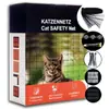 Red para Balcón Anti-Gato y Perro Animal Nylon Sin Taladro Transparente Negro Cable de Acero Inoxidable Red de Protección para Mascotas Red Anticaídas