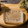 Plato de vidrio para barbacoa de estilo japonés, vajilla avanzada para carne de res, postre creativo, plato de comida diaria, plato de hielo seco de vidrio para sashimi de alta gama
