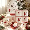 Conjunto de Louça de Mesa Cerâmica Pintada à Mão para o Natal, Prato de Bife Fofo, Prato Raso com Esmalte em Relevo, Pote Selado, Conjunto de Chá, Tigela de Cerâmica