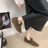 Otoño e Invierno Cabello Rizado Zapatos Birkenstock Ropa de Exterior para Mujer Calentitos con Felpa Zapatos de Algodón Perezosos sin Cordones Cuero Mate Retro Medias Zapatillas