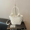 Bolso tipo cubo de lunares, estilo coreano, de nicho, para mujer, nueva colección de verano 2026, bolso tote pequeño moderno y elegante, bolso de hombro y bolso cruzado