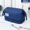 Neceser Doble Capa Impermeable para Hombre, Bolsa de Almacenamiento para Viajes de Negocios, Neceser con Separación Seco y Húmedo, Bolsa para Guardar Cepillo de Dientes y Toalla