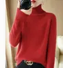 Venta al por mayor transfronteriza de suéteres de punto de cuello alto nuevos para otoño e invierno para mujer, tops de punto con cuello alto, cuello alto grueso y versátil para apilar