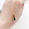 Corrente de Clavícula Amendoim da Sorte Explosiva TikTok Titânio Aço Colar Moda Feminina Versátil Cravejado com Diamantes Celebridade da Internet Banho de Ouro