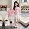 Nuevo Conjunto de Dos Piezas de Verano para Niñas, Top con Personalidad, Encaje Dulce, Falda Corta de Media Longitud, Camiseta de Manga Corta con Letras de Moda