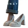 Zapatos de Tacón Alto Negros de Punta Cuadrada con Tacón Grueso Estilo Francés para Mujer, Modelo Nuevo con Lazo, Plataforma Impermeable, Zapatos Nuevos Cómodos, Modernos y Versátiles