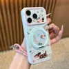 Capa de celular para Dachshund e gatinho fofo, adequada para Apple 17 Pro Max, com suporte giratório e janela de visualização grande para Huawei e Xiaomi 17
