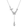 Collar Dulce de Mariposa de Plata de Ley S925 para Mujer, Diseño de Nicho de Lujo Ligero, Sensación de Alta Gama, Elegante Cadena para Clavícula con Borla y Perla
