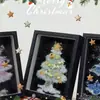 Navidad Nuevo Árbol de Navidad Grava Cristal Marco de Fotos Paquete de Materiales DIY Producción Creativa Adornos de Escritorio para Novia