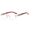 Gafas de sol metálicas de borde cortado estilo retro transfronterizas para hombre, Gafas de sol modernas anti-UV, Sin montura de alta gama europeas y americanas