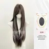 Jiyou Trading Co., Ltd. Peruca Cabelo Longo Liso com Mechas Rosas Moda Estilosa Camadas Natural Diário Touca Completa Exportação