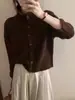 Cardigã de Lã Curta Tricô Francês Feminino Outono Inverno Novo Gola Alta Peça de Baixo Suéter Gola Alta Cinza Jaqueta Casual