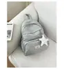 Mochila Escolar Doce Pequena Fresca Estilo Coreano para Estudantes Universitárias Mochila Simples com Cordão para Estudantes do Ensino Fundamental Alta Aparência Mochila de Bolinhas