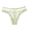 Novedad de Otoño: Bragas de Encaje con Tiras Cruzadas, Puramente Sexys, Malla Transpirable, Encaje de Pestañas, Tanga Triángulo de Cintura Baja para Mujer