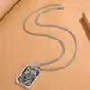 Collar Valiente de Monedas de Cobre para Hombres Hueco Plata Tailandesa Tendencia Versátil Artesanía Antigua Dominante Moda Estilo Simple Literario Joyería