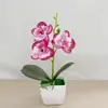 Orquídea Borboleta Artificial em Vaso Quadrado para Sala de Estar, Casa, Planta Artificial Bonsai, Ornamentos, Decoração de Chão para Restaurante, Flores Artificiais