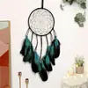 Novo Pingente Criativo de Pena Azul para Apanhador de Sonhos para Comércio Exterior DIY Pingente de Sino de Vento Apanhador de Sonhos Transfronteiriço