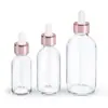 Botella de Vidrio Transparente Boston de 30 ml Botella Gotero de 60 ml para Aceite Esencial Botella Vacía de Vidrio Boston para Aceite Esencial de 4 oz 120 ml