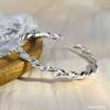 Pulsera de plata esterlina 9999 para mujer, sólida, abierta, retorcida, diseño de nicho de moda, pulsera Young para novia, novia
