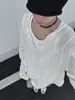 Cleanfit Blusa Tricô Vazada Masculina Moda Outono Marca Leve e Fina Proteção Solar Blusa Preguiçosa e Relaxada Camiseta de Manga Longa com Decote V
