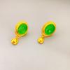 Pendientes de aguja de plata 925 con diseño de nicho de estilo frío con incrustaciones de ágata ovalada de nueva moda japonesa y coreana para mujer