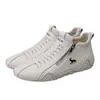 Zapatos Deportivos Casuales de Caña Alta para Hombre Gorilla Modelo Nuevo 2026 Botas Martin Otoño/Invierno Forrados de Felpa Piel Genuina Botas Cortas Blancas