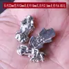 Accesorio de Pulsera Pixiu de Aleación de Plata de Xizang con un Agujero en el Medio para Decoración DIY de Pixiu