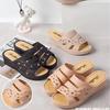 Verano nuevo tacón medio Tacón Alto Zapatillas de mamá para mujer moda casual de mediana edad y sandalias para personas mayores
