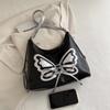 Mochila de Borboleta de Nicho Feminina 2024 Nova Outono Bolsa de Ombro/Axila Bolsa Tote de Grande Capacidade para Estudante/Viajante