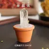 Ejemplar de piedra cruda de cristal natural, piedra difusora de cristal, planta artificial en maceta para coche, decoración de escritorio para el hogar y la oficina