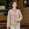 Nuevo Estilo Chino Ropa para Mamá Chaqueta Estilo Francés Pequeño para Mujeres de Mediana Edad y Mayores Elegante Cárdigan Estilo Chino Top Delgado para Otoño Temprano para Mujeres Mayores de 50