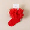 Vestido Exquisito para Niñas Lolita Calcetines de Encaje Hueco 2026 Verano Nuevo Estilo Calcetines de Malla con Encaje para Niños