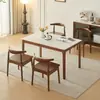 Mesa de Comedor Pizarra Nueva Mesa para el Hogar Mesa de Comedor y Sillas de Madera Maciza Combinación Apartamento Pequeño Rectangular Sala de Estar Mesa de Comedor Mesa de Comedor
