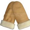 Luvas de couro integradas com pele de carneiro, luvas masculinas grossas e quentes para ciclismo e motocicleta, luvas de condução