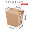 Caja portátil para empaquetar espaguetis, de piel de vaca, de papel de calidad alimentaria, para comida, arroz frito, pollo frito, papas fritas, comida rápida para llevar.