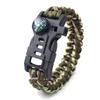 Pulsera Multifuncional de Paracord Trenzado para Viajes Deportivos al Aire Libre con Hebilla de Tres Agujeros Cinco en Uno, Pulsera de Paracord de Emergencia para Exteriores