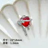 Colgante de aleación de circonita con forma de corazón dulce y fresco, cuentas sueltas, material para abalorios DIY hecho a mano, pulsera, collar, accesorios de joyería