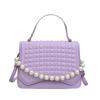 Comércio Exterior Transfronteiriço Bolsa Feminina texturizada xadrez moderna feminina de ombro elegante bolsa 2024 cor sólida estilo coreano estilo ocidental crossbody pequena quadrada