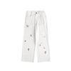 Escolha do Editor Original Tendência Nacional Desenho Bordado Retrô Calça de Trabalho Unissex Solta Reta Casual Calça Lenhador K93