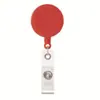 Clip para gafete retráctil de color sólido redondo con hebilla fácil de tirar Clip de cocodrilo giratorio 360 Insignia de enfermera Insignia de doctor